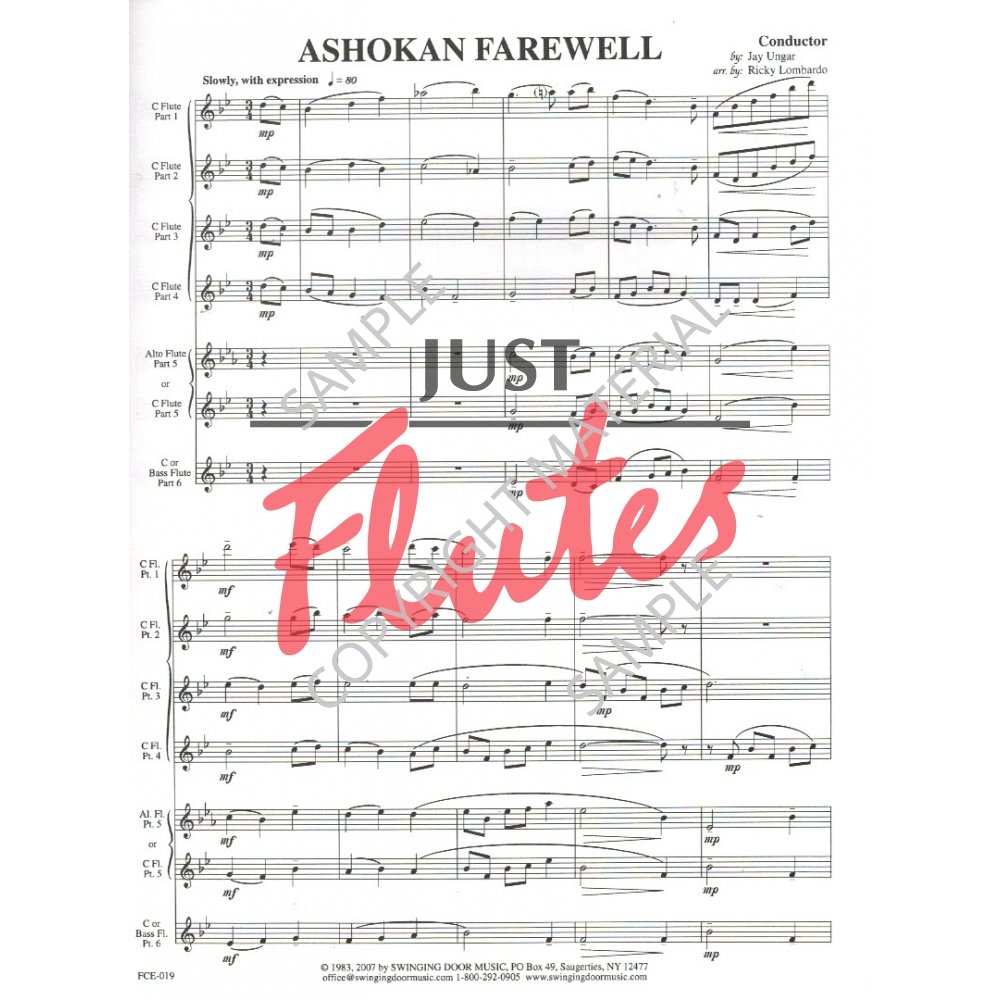 Jay Ungar Ashokan Farewell. Just Flutes, London specialist